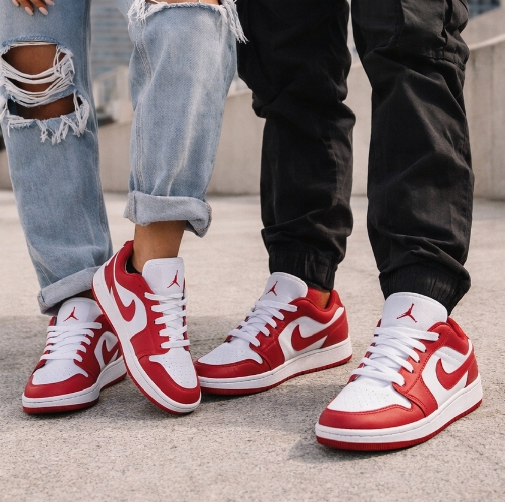 Nike Air Jordan 1 Low Gym Red/White – Talla 5Y (Unisex) ✨